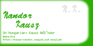 nandor kausz business card